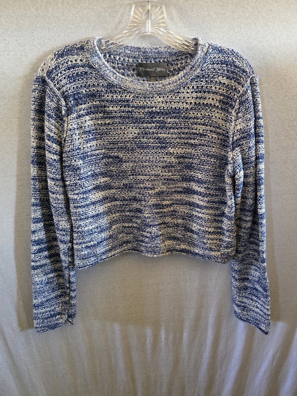 Michael Stars Navy & White Marled Crewneck Sweater